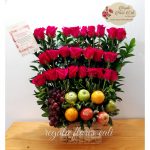 Arreglo Floral Canasto con Frutas-Flores con frutas