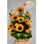 Arreglo Floral Frutero sol Radiante-Flores con Frutas