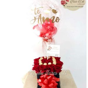 Cubo Rosas con Chocolates