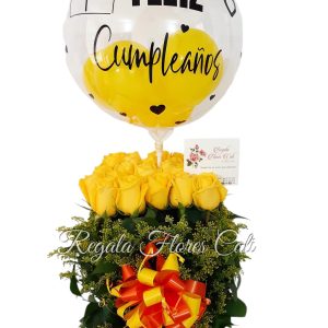 Cubo Amarillo Feliz Cumple