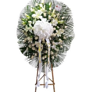 Corona Funebre Lirios y Rosas