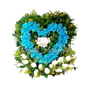 Corazon Funeral Rosas Azules Cali